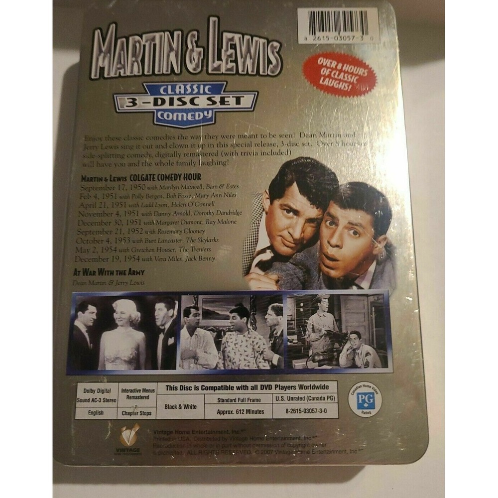 Martin and Lewis - Classic Comedy (DVD, 2007, 3-Disc Set, Collectors Tin) ## - Picture 2 of 2